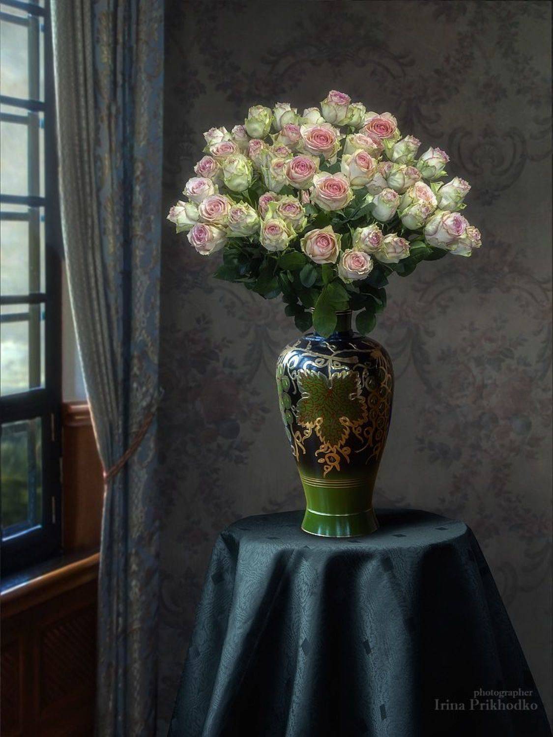 натюрморт, розы, букет, винтажный, Ирина Приходько