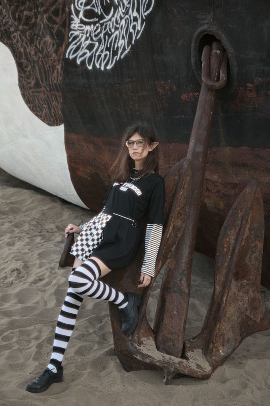 девушка, портрет, якорь *** фото превью