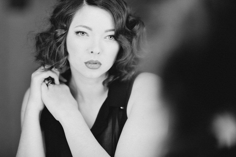 Black & white, Maria, Девушка, Портрет Maria фото превью