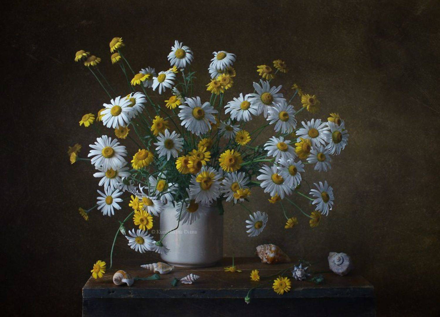 натюрморт, цветы, букет, лето, ромашки, Курочкина Диана
