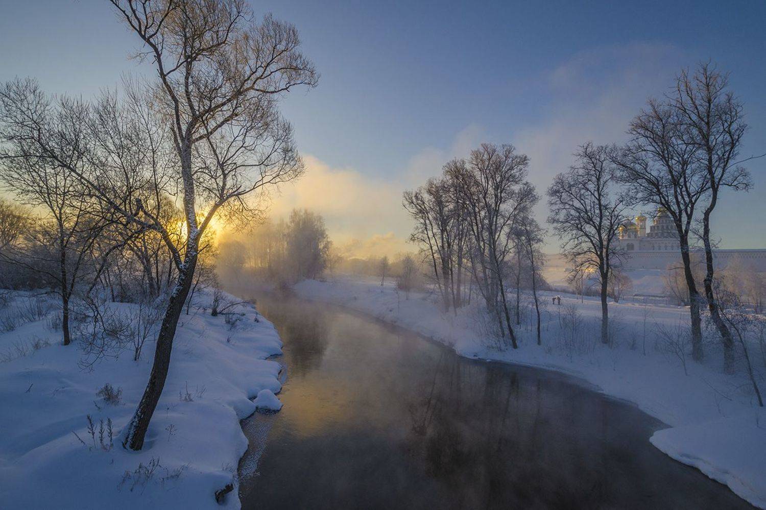 зима, рассвет, истра, Михаил Агеев