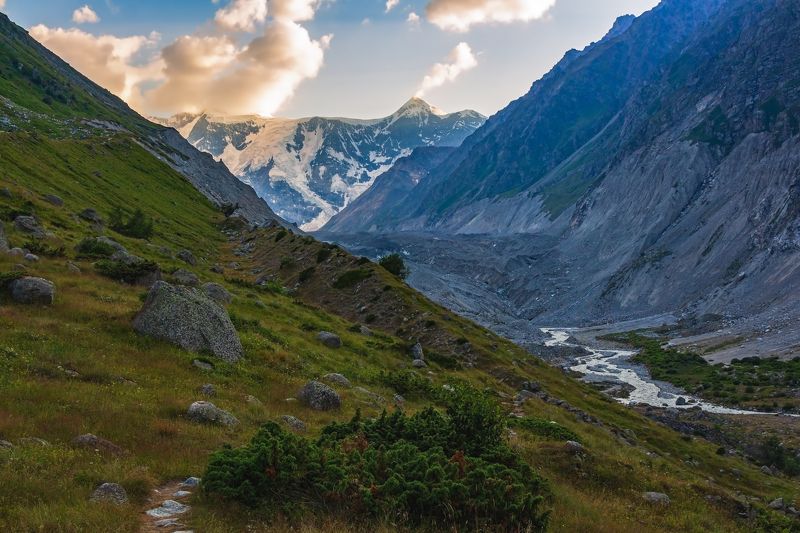 горы, альпинизм, кавказ, ледники садилось солнце на закате... фото превью