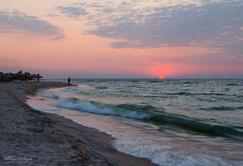 утро, восход, солнце, азов, небо, облака, рыбак Ловец солнца фото превью
