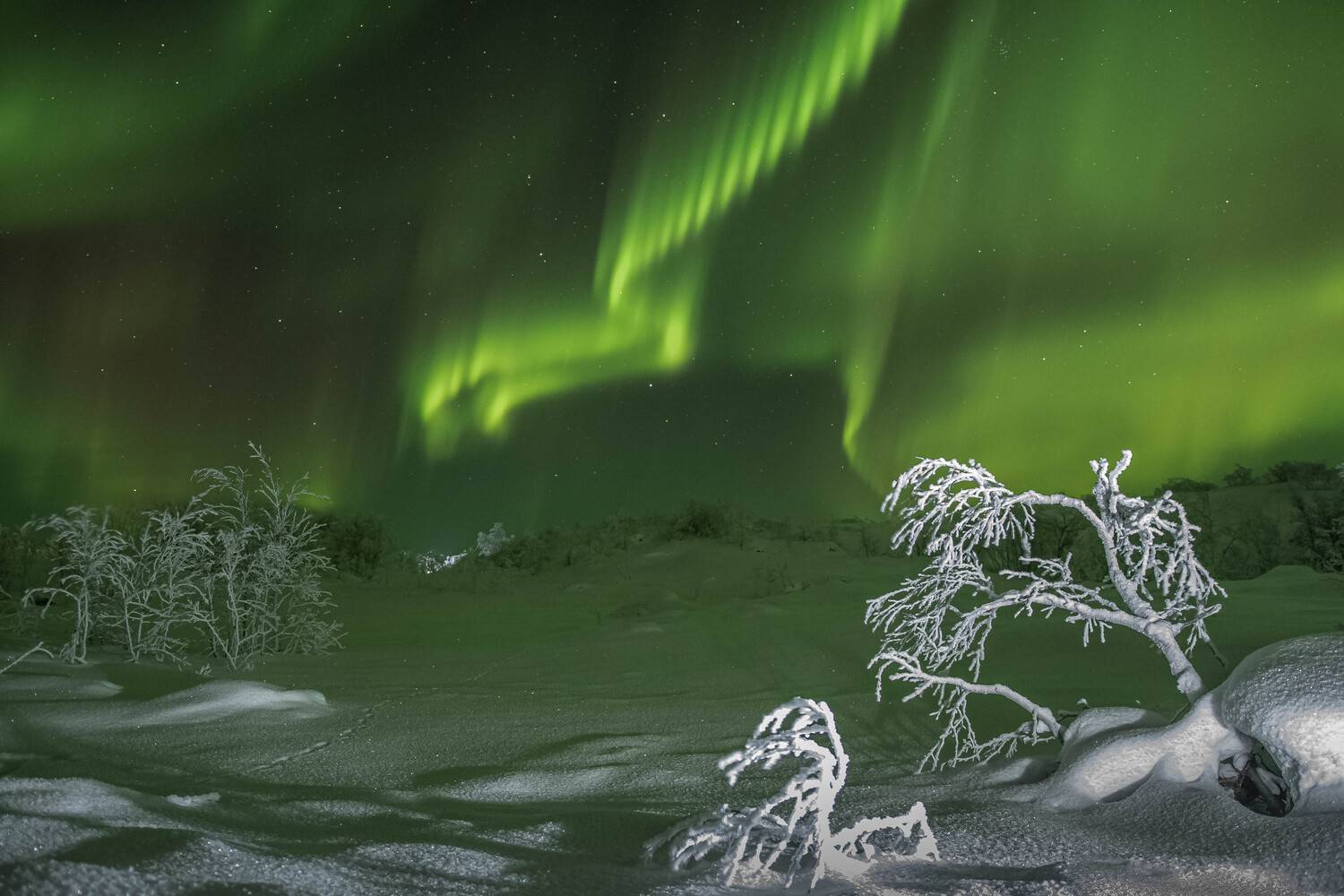 Ночь, Северное сияние, легенда, Sergey Kaverin