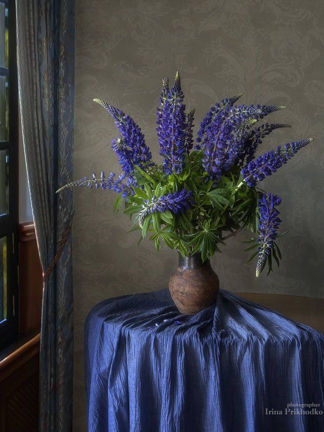 натюрморт, лето, цветы, полевые, люпин, винтажный, Ирина Приходько