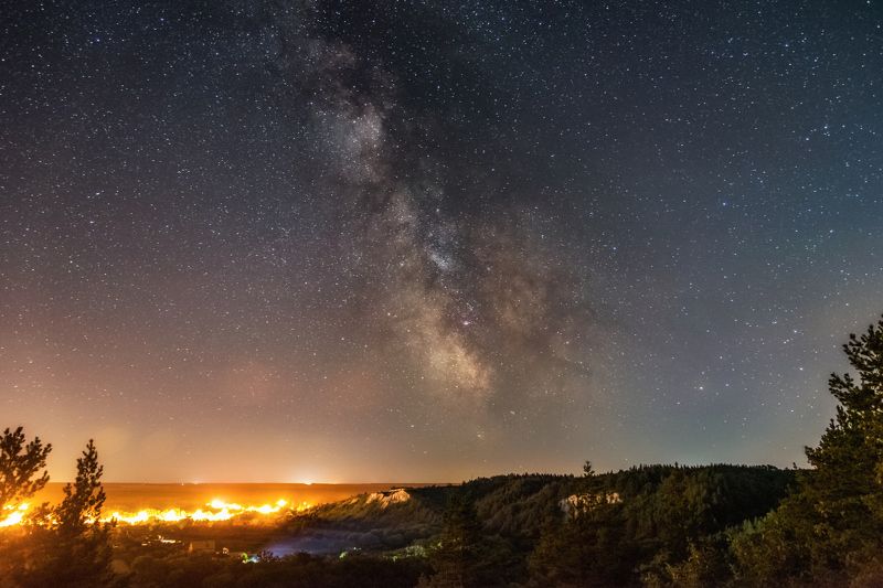 пейзаж, млечный путь, бекарюковский бор, milky way, ночь Бекарюковский бор в ночи. фото превью