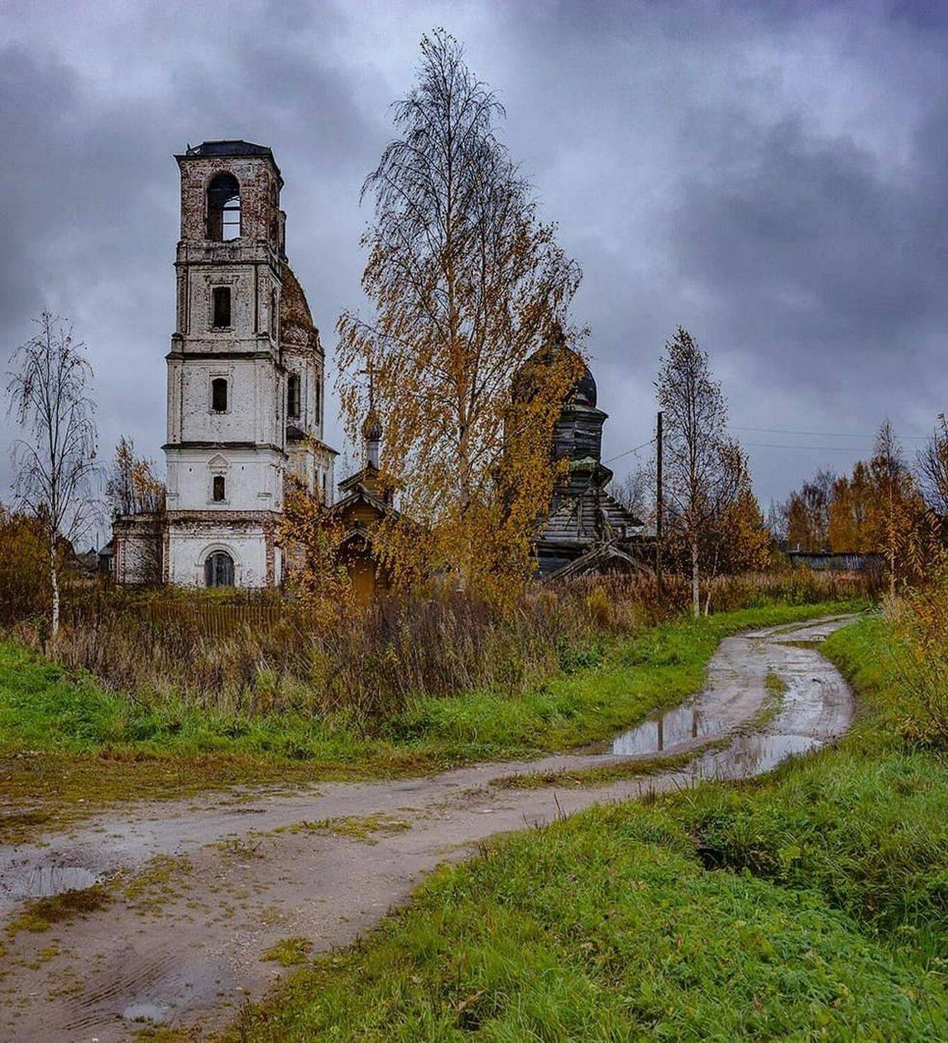 деревня, архитектура, осень, церковь, Петр Косых