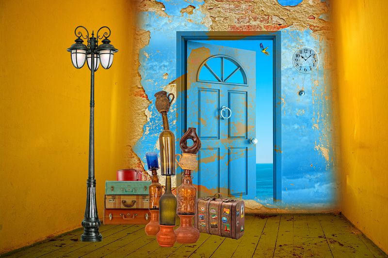 collage, color, colors, concept, conceptual, digital, digital art, photo collage, photography, surreal, surrealism, Holiday-Makers фото превью