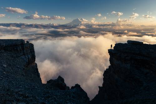 Вид на Эльбрус с плато Канжол