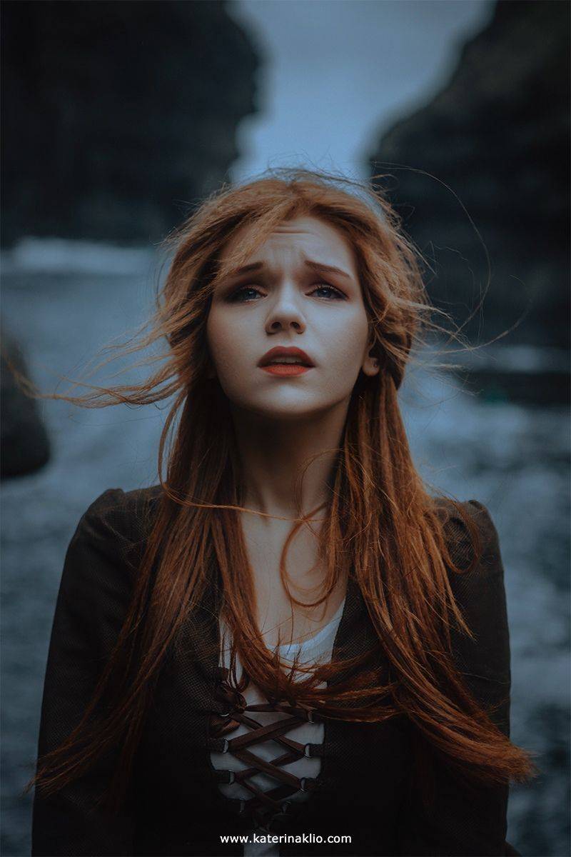 light, candle, lighter, model, woman, ocean, wind, breeze, rocks, rock, nature, north, Faroe, island, mystery, mystic, dark, goth, gothic, feeling, dress, art, ginger, red hear, scare, horror, night, nightmare, Катерина Клио