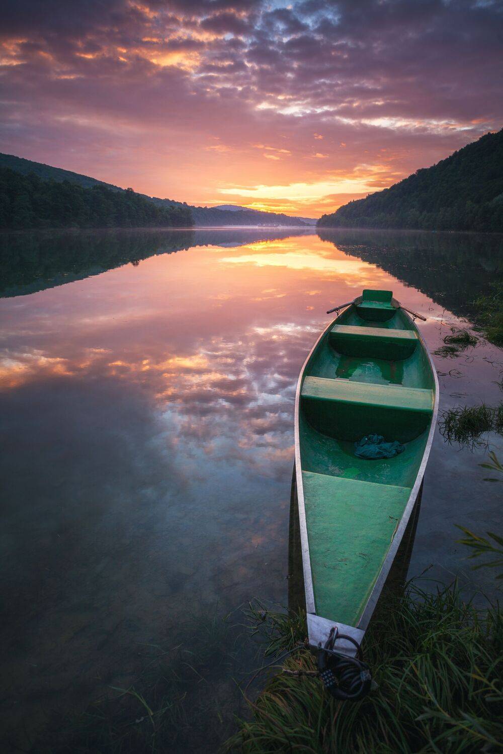 bieszczady, mountains, lake, solina, boats, sunset, spring,  Mirosław Pruchnicki