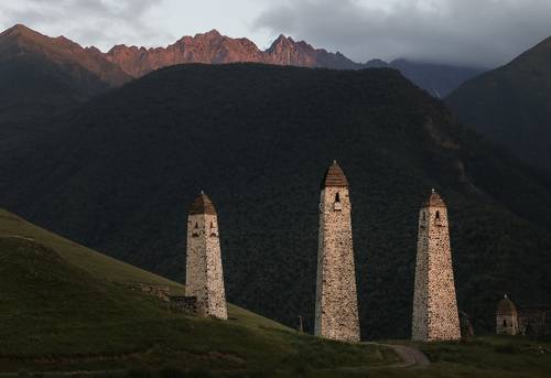 Medieval fortress towers of Ingushetia