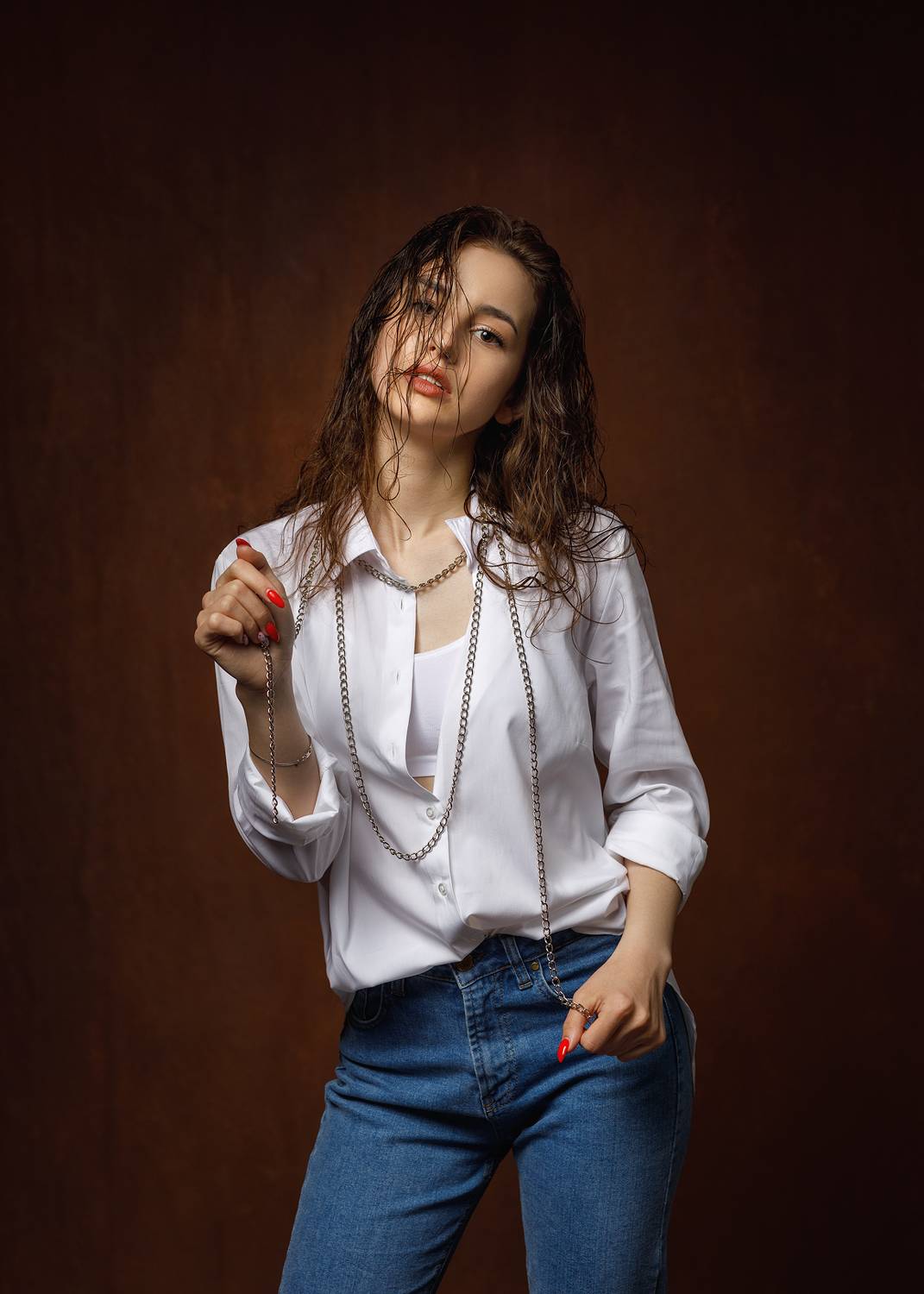 девушка взгляд портрет студия, Ксения Сергеева