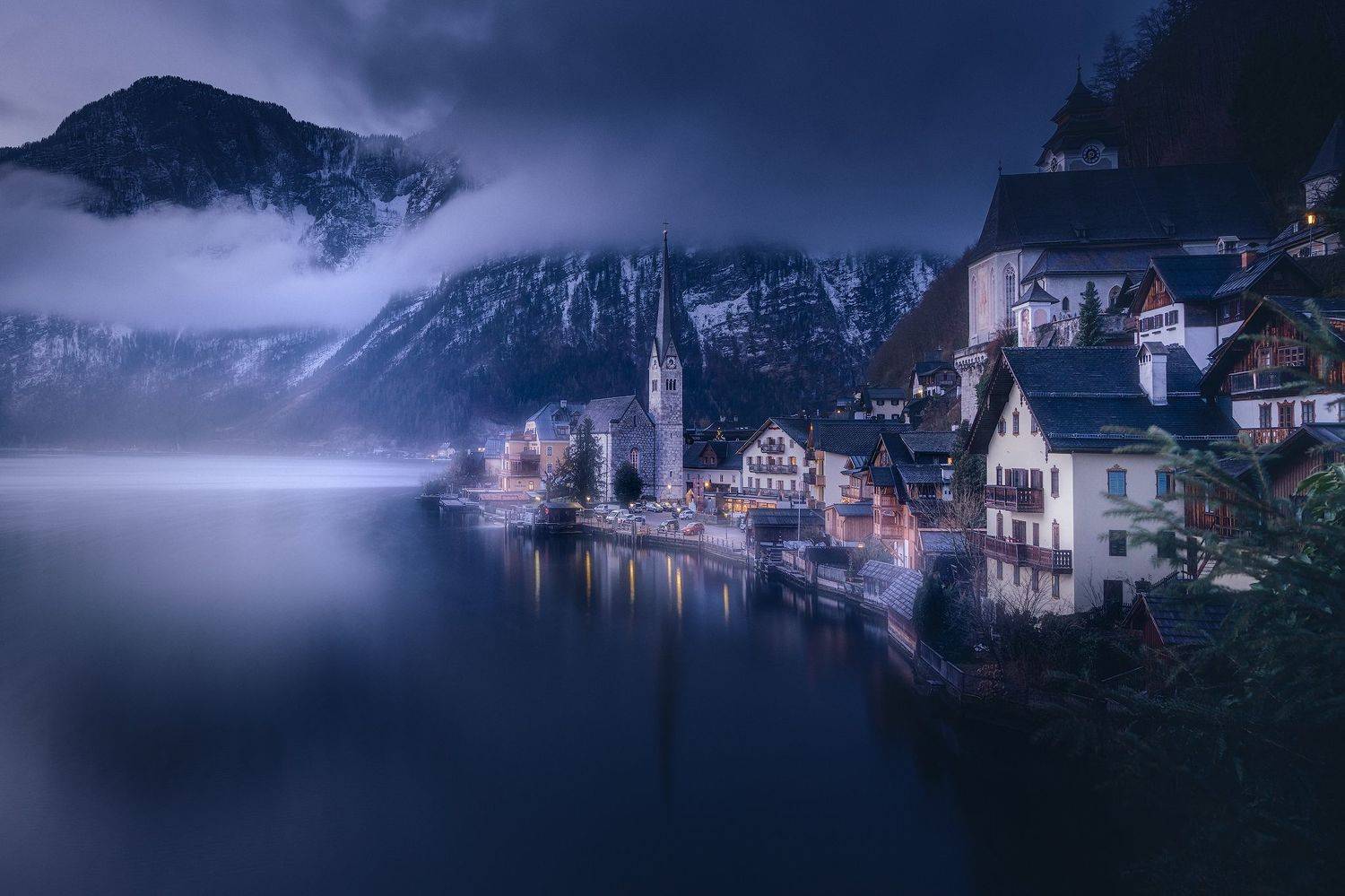 hallstatt, moody, foggy,, Remo Daut