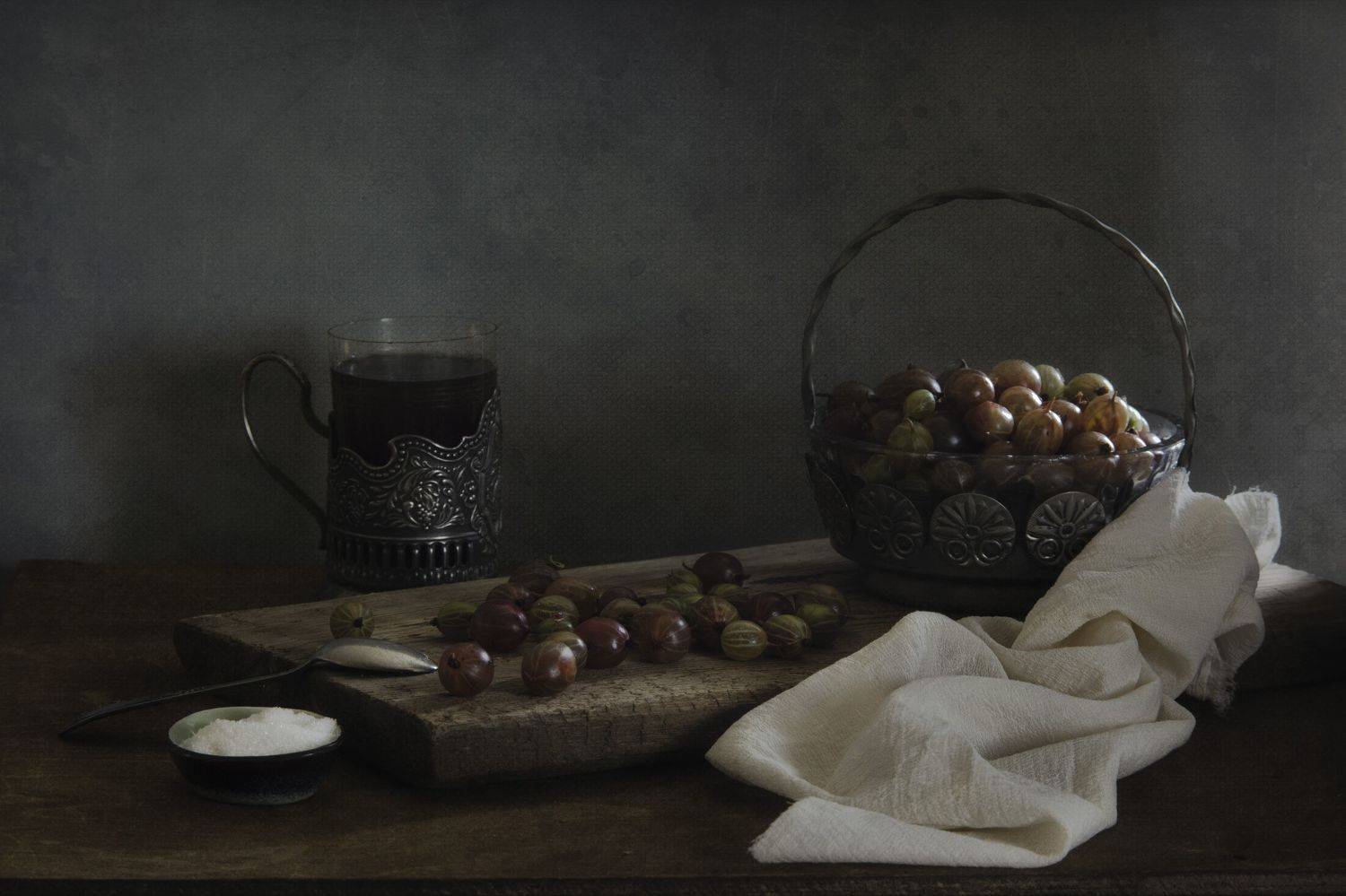 крыжовник, стакан,ткань, Инна Грицик