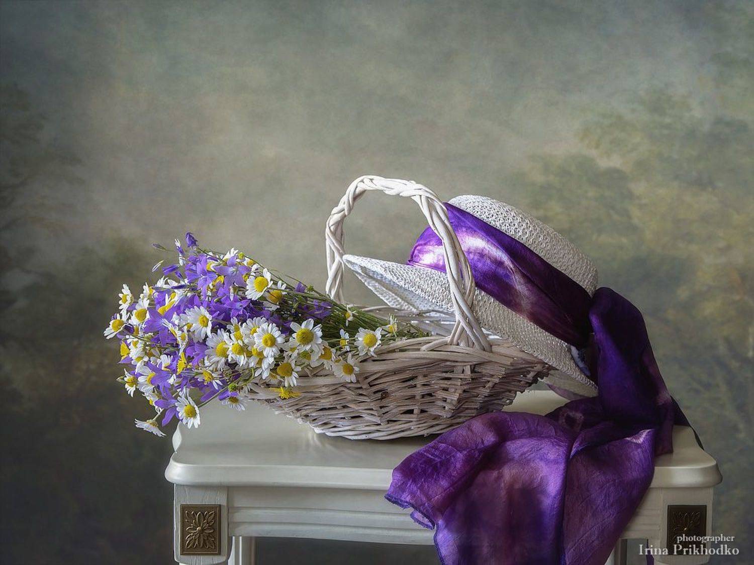 натюрморт, настроение, лето, шляпа, букет, полевые цветы, Ирина Приходько