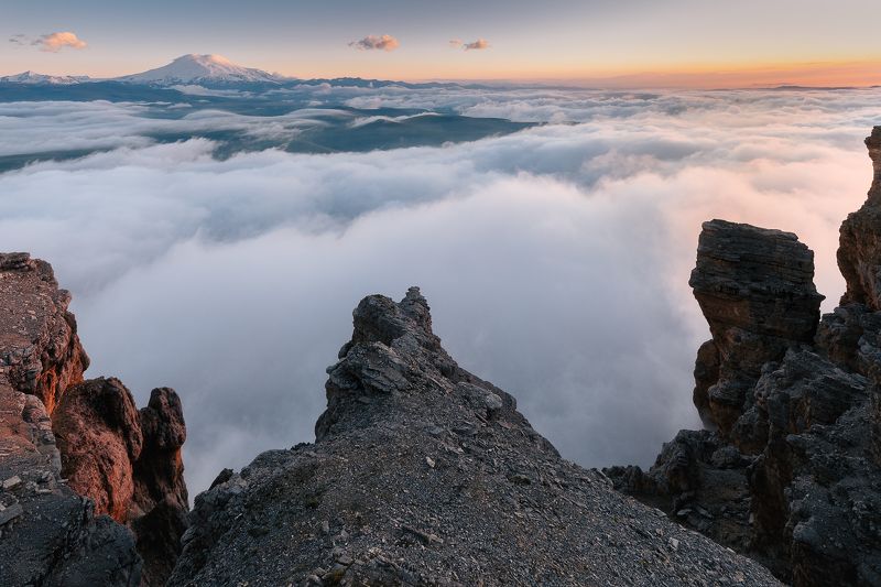 кавказ, приэльбрусье, эльбрус На закате фото превью