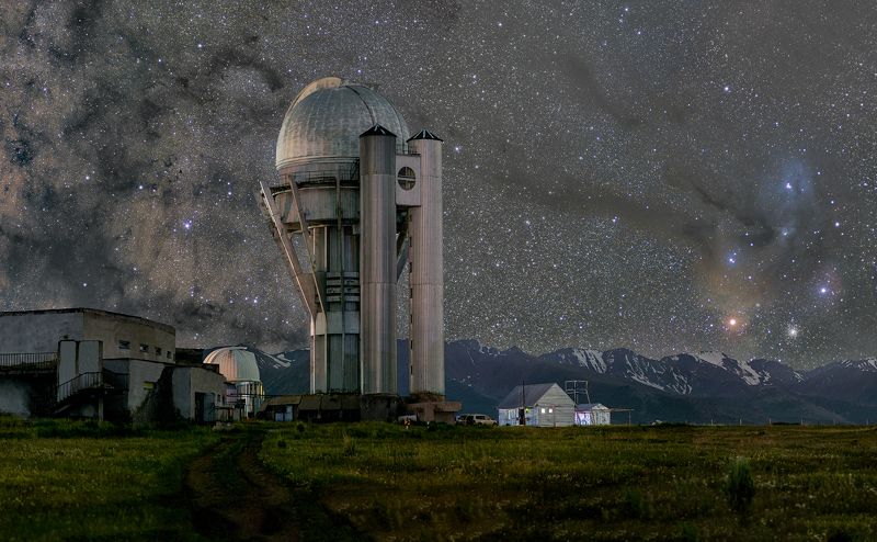 космос, ночь, пейзаж, темная лошадь, туманность, млечный путь, темная река, эдельвейс, обсерватория, алматы, казахстан, горы, снег, скорпион, антарес, звезды, астро, астрофото, астропейзаж Приют для звезд фото превью