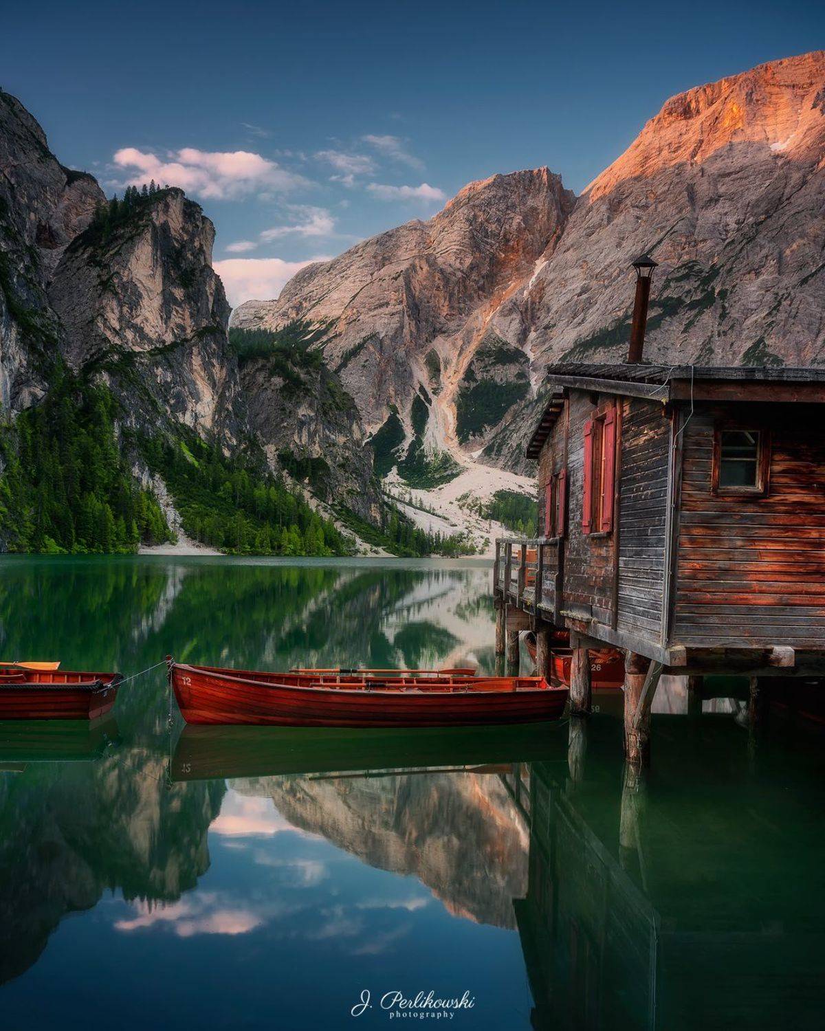 dolomites, alps, mountains, lake, Jakub Perlikowski