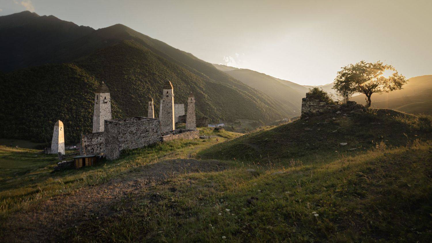 russia, ingushetia, mountains, sunset, Roman Bevzenko