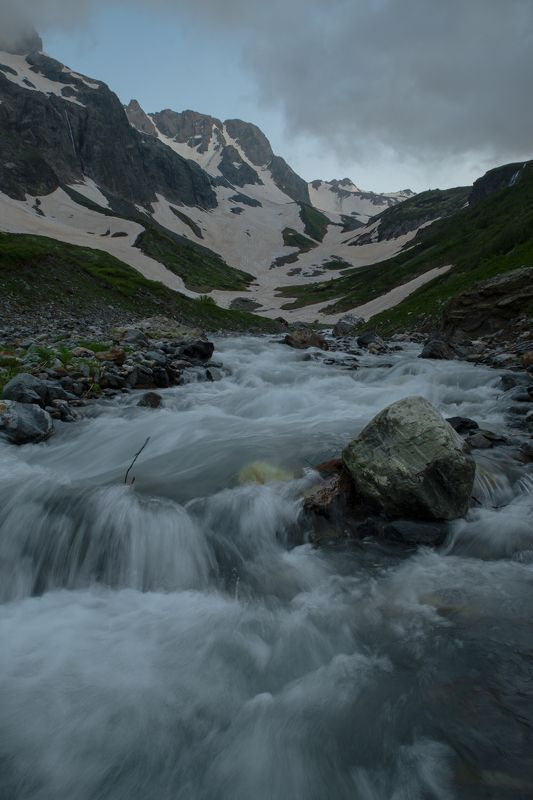 Кавказ, горы, река, Псыш, пейзаж Долина реки Псыш фото превью