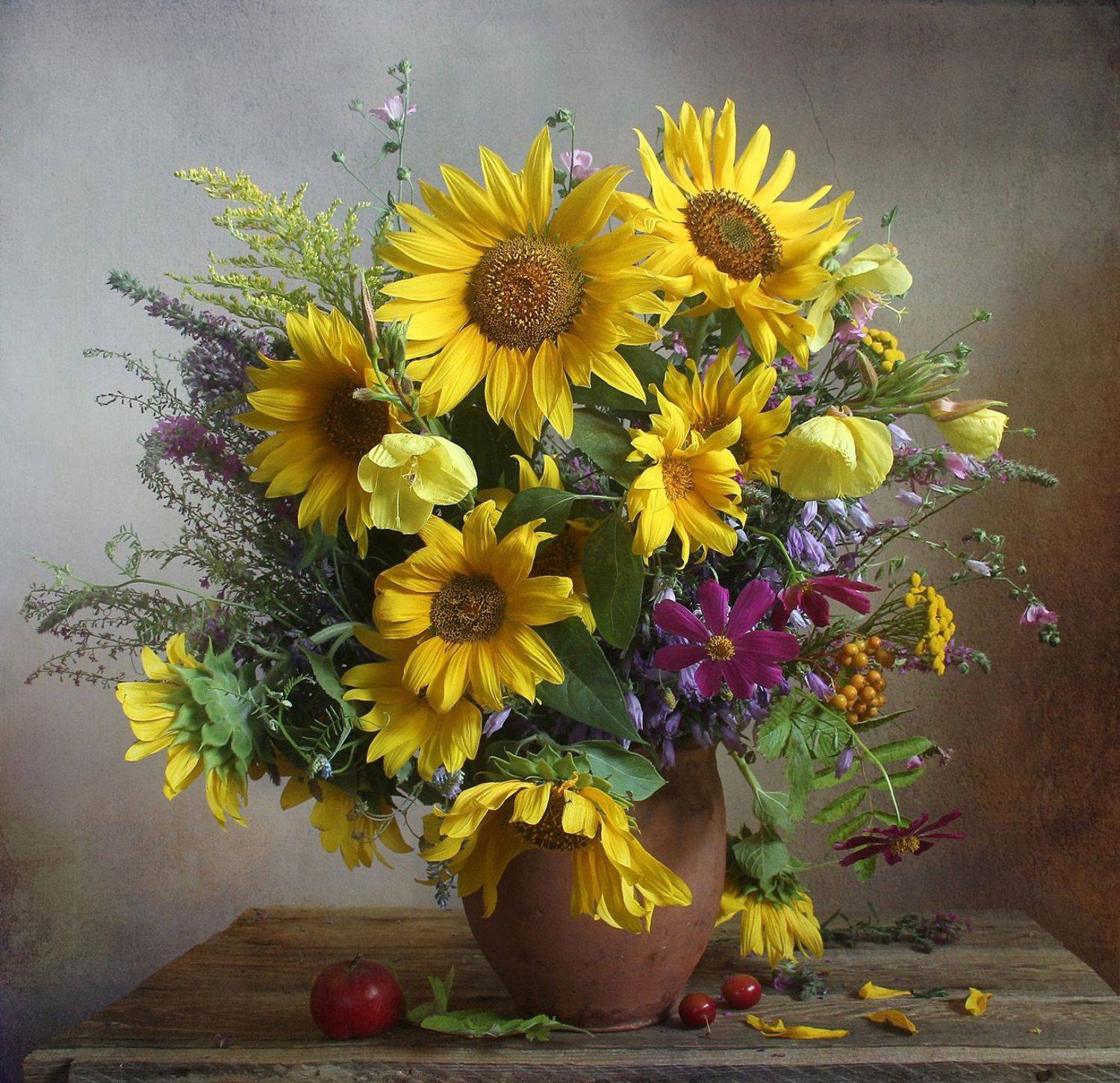 лето,  цветы, натюрморт, марина филатова, подсолнухи, Марина Филатова