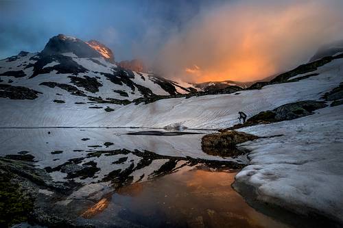 Sunset thrills in Rila mountain