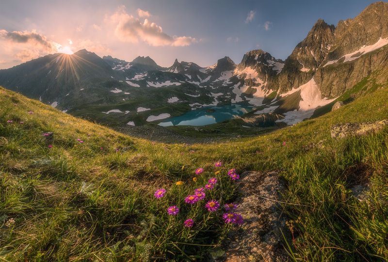 западный кавказ, имеретинский узел, озеро безмолвия, рассвет, июль, Имеретинский узел фото превью