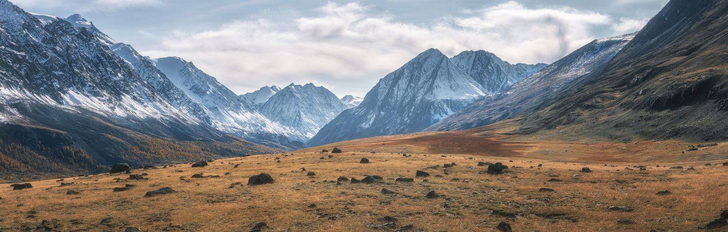 алтай, осень, россия, вечер, гора, горы, долина, ледник, софийский ледник, пейзаж, панорама, аккол, акколь, Кирилл Кузнецов