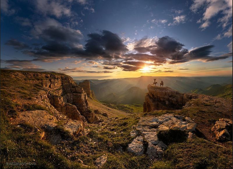 бермамыт, закат, горы, кавказ, эльбрус Лезгинка над облаками... фото превью