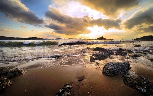 Sunset of tidal flat