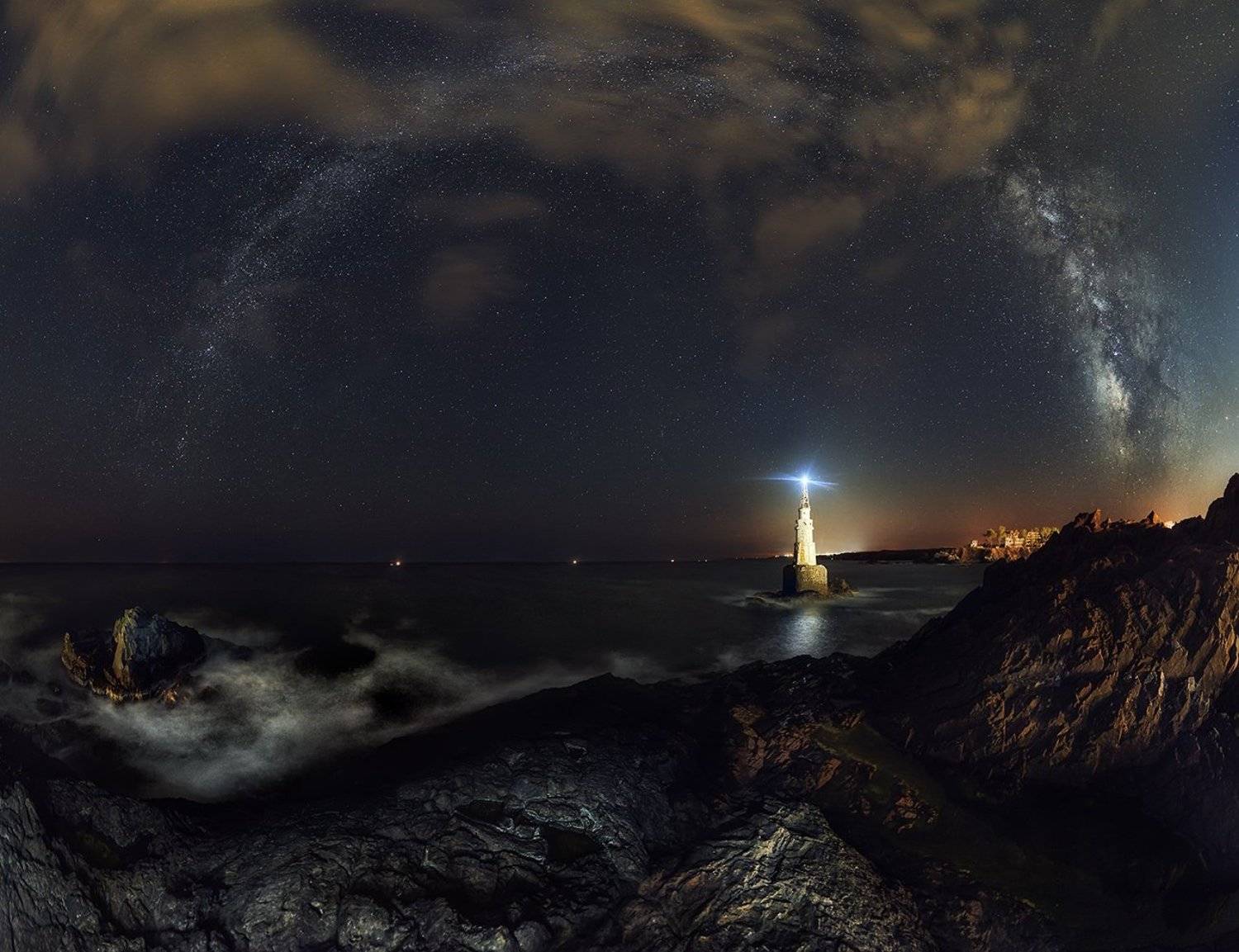 Болгария, Маяк, Млечный путь, Море, Ночь, Красимир Матаров