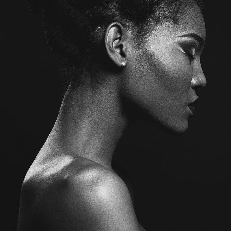 Girl, Portrait, Woman, Девушка, Портрет девушки, Профиль, Ч/б Люсия фото превью