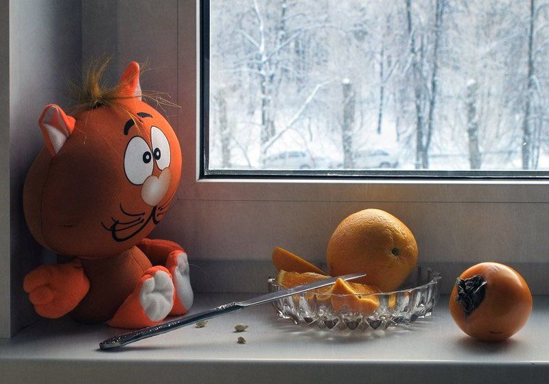 Апельсин, Зимний, Игрушка, Натюрморт, Хурма И скучно, и грустно... зима... фото превью