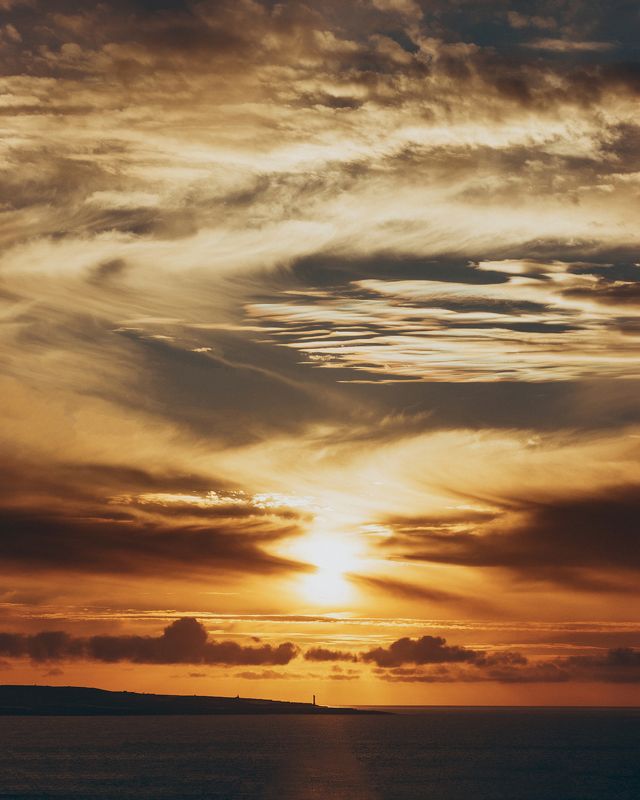 природа, landscape, sunset, clouds, nature, закат, лето, океан Golden hour фото превью