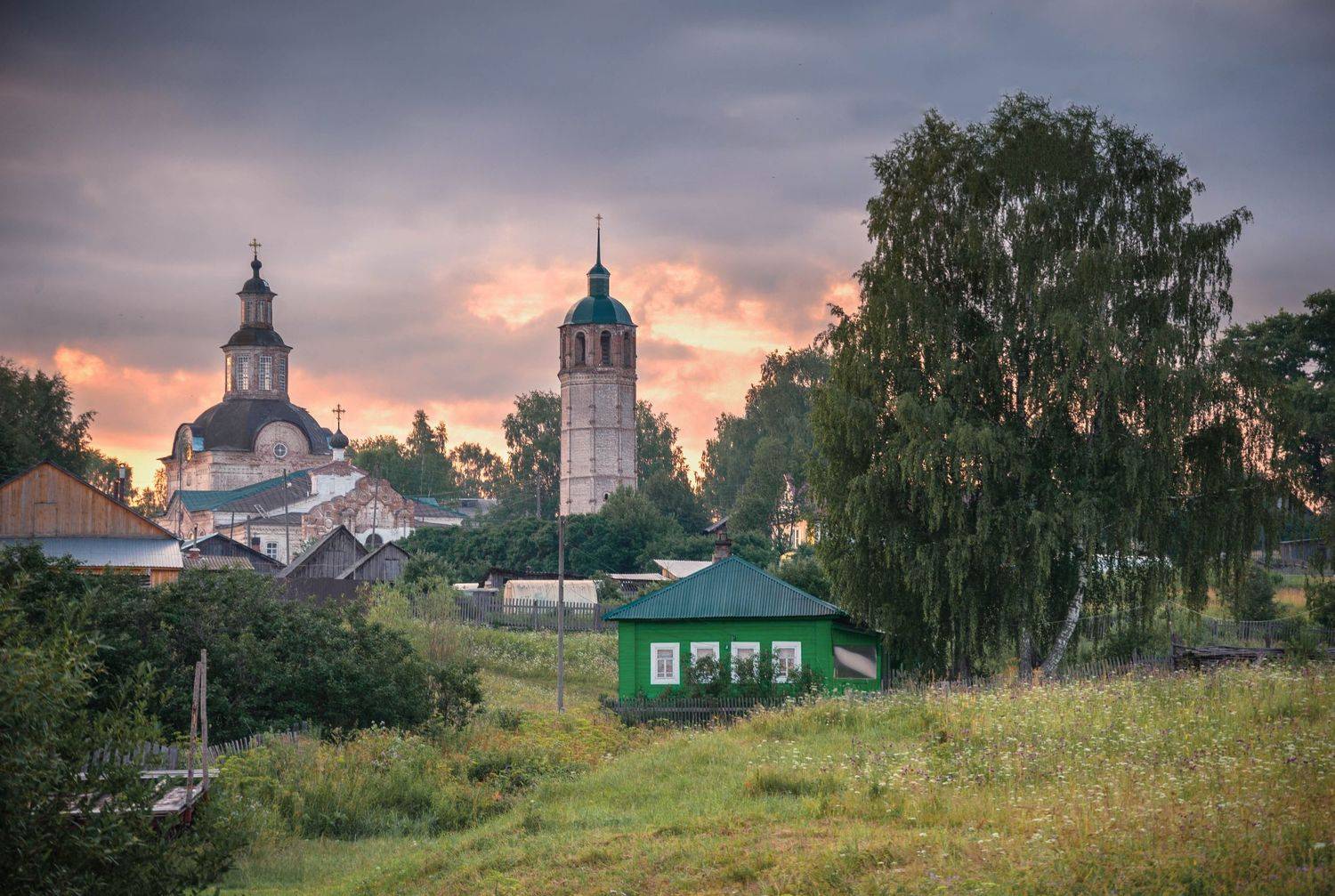 село, пейзаж, россия, рассвет, архитектура, Андрей Малыгин