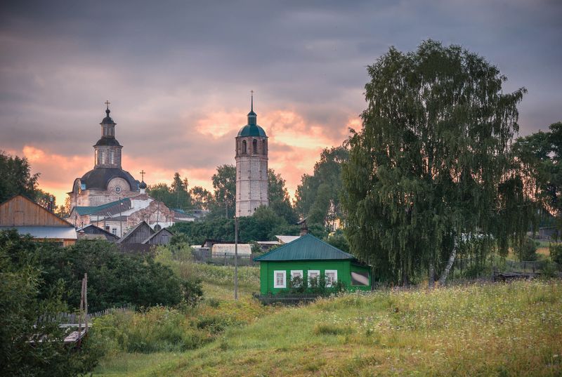 село, пейзаж, россия, рассвет, архитектура сельский пейзаж фото превью