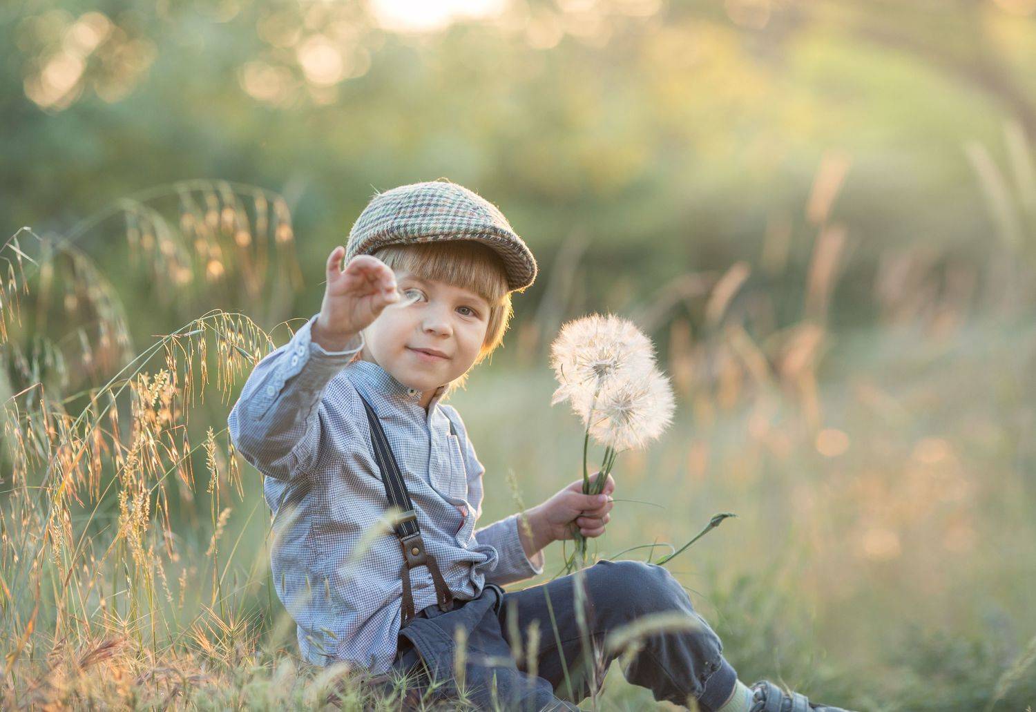 дети, лето, одуванчик, винтаж, ретро, мальчик, Селезнева Ольга