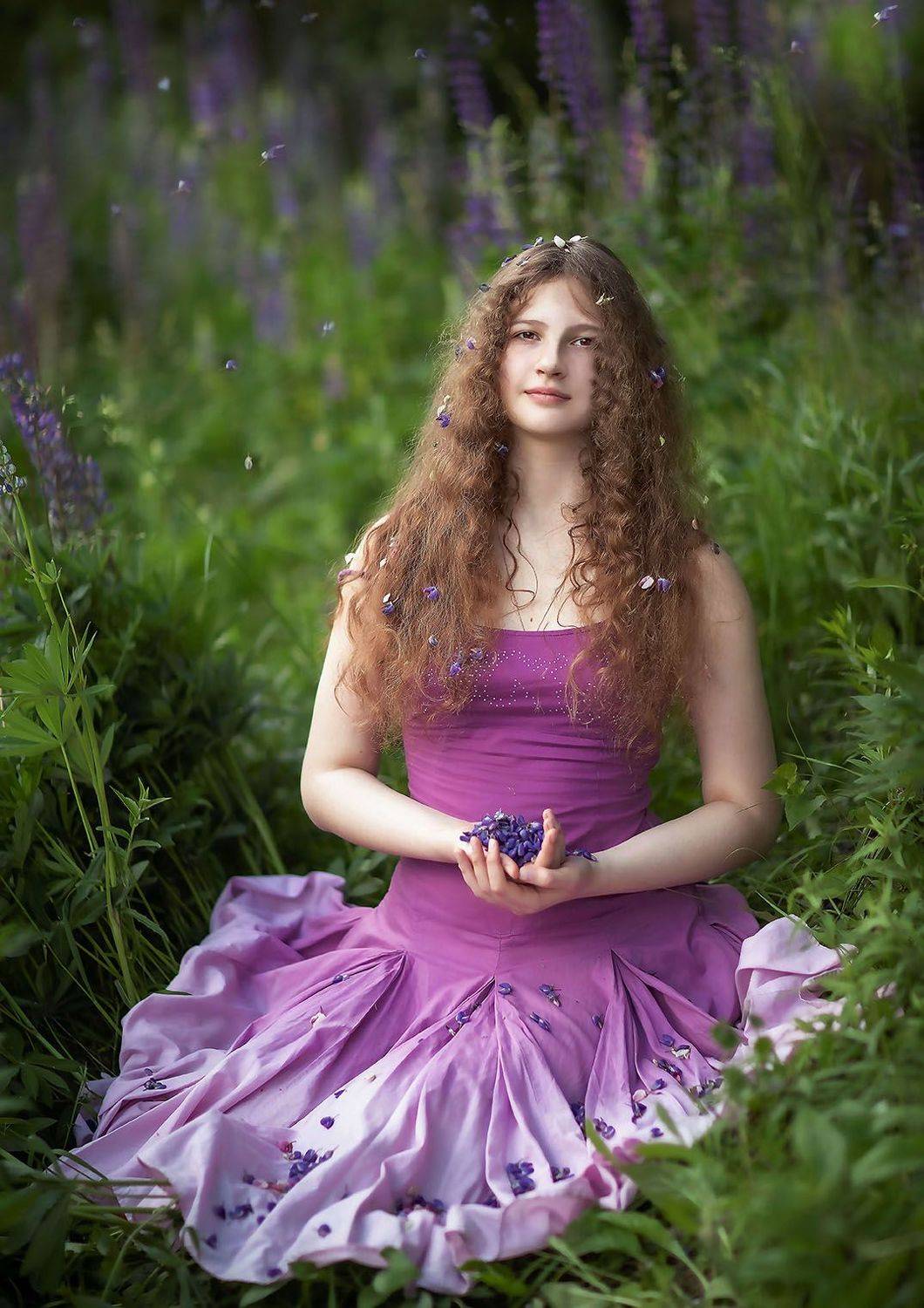 девочка, люпины,лето, настроение,природа, красота, girl, flower, lupine, summer, nature, Юлия Стукалова