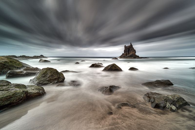 long exposure spain tenerife benijo playa stones rock ... фото превью
