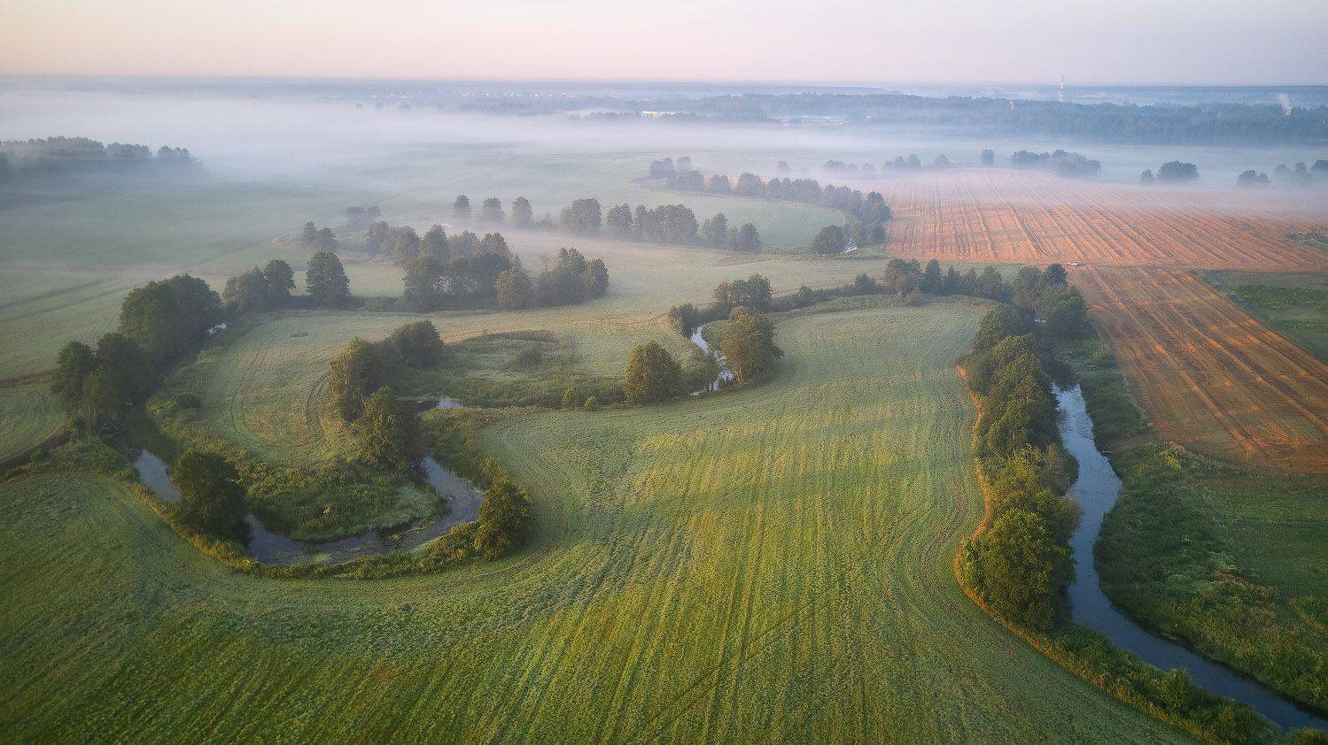 беларусь, июль, лето, поля, рассвет, река, туман, уса, утро, Вейзе Максим