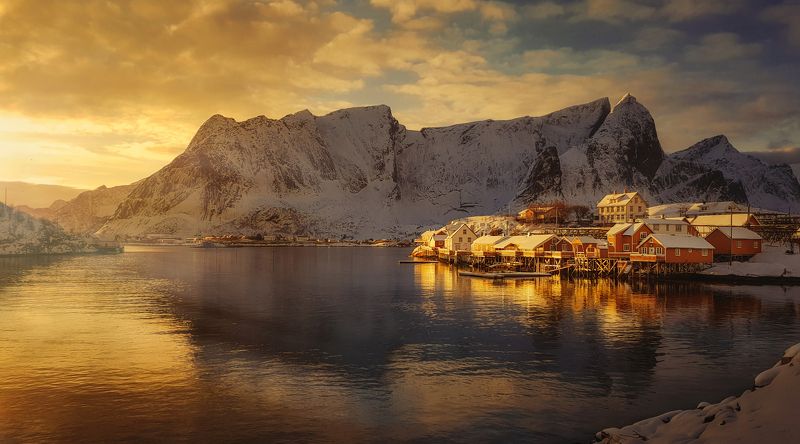 Sunset over Hamnoy фото превью