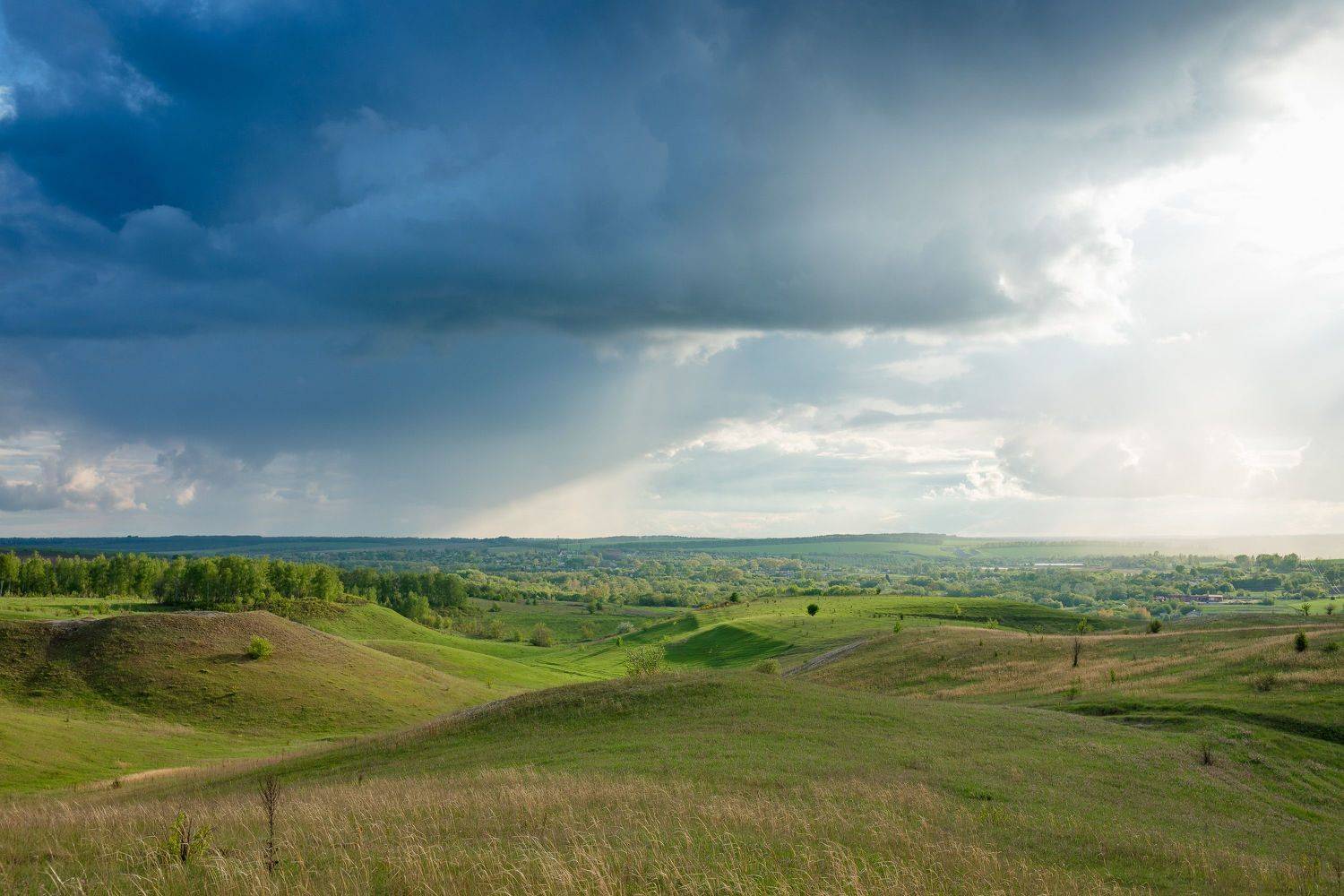 пейзаж, весна, облака, landscape, степь, дождь, Алексей Юденков