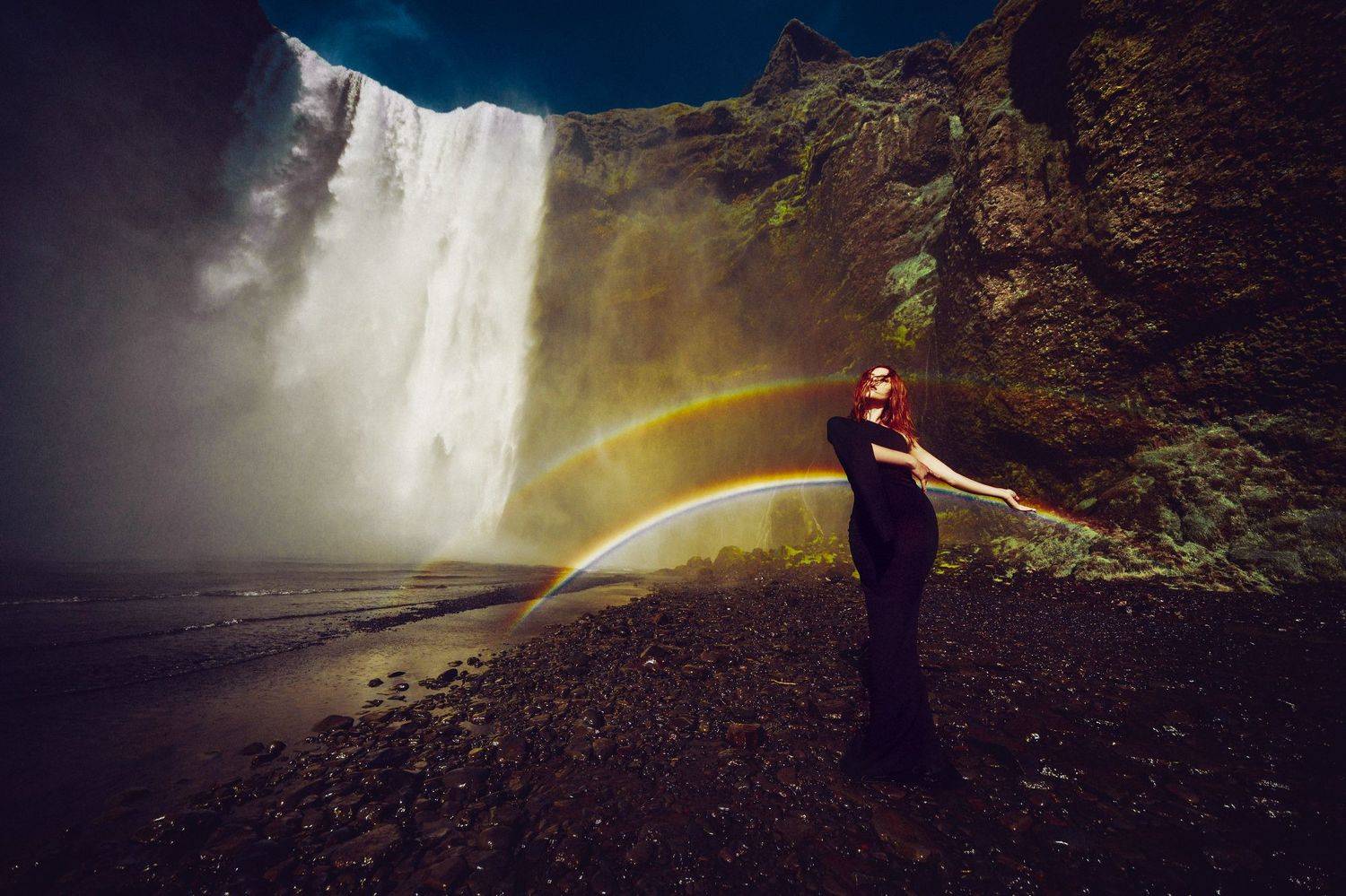woman, portrait, fashion, beauty, outdoors, waterfall,, iceland, Руслан Болгов (Axe)