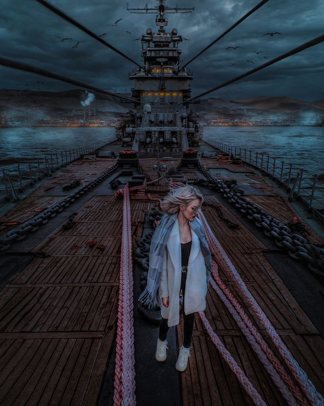 art, portrait, night Крейсер «Михаил Кутузов» фото превью