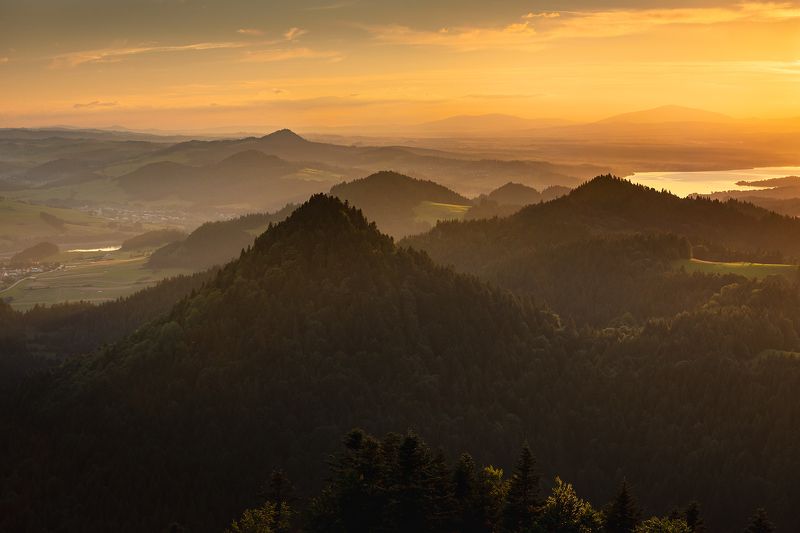 mountains, summer, poland, sunset Golden Hour фото превью