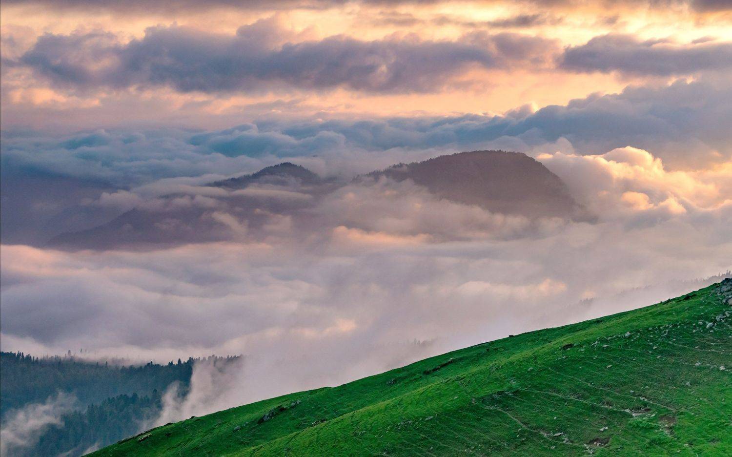 кавказ, горы, свет, облака, Исаков Дмитрий