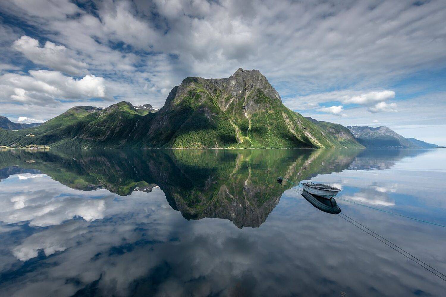 norway,landscape,mountains,night,boat, Tomek Orylski