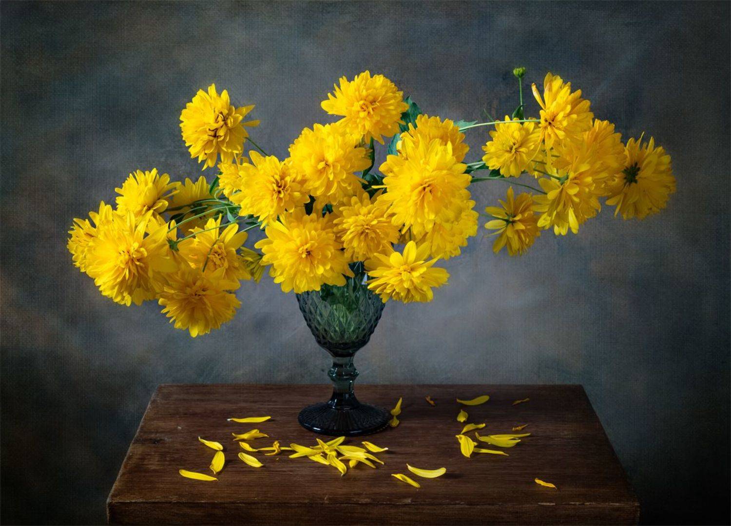 натюрморт, цветы, золотые шары, Оля