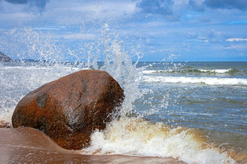 мореб лето, волны, всалеск Балтика  фото превью
